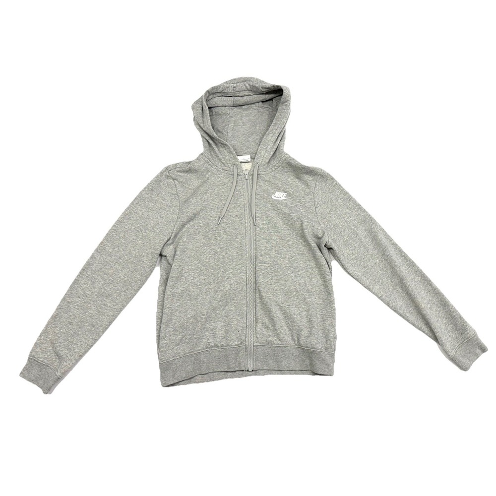 Nike Women's Gray Full Zip Hoodie Sweatshirt Small S‎ Fleece Lined Athletic